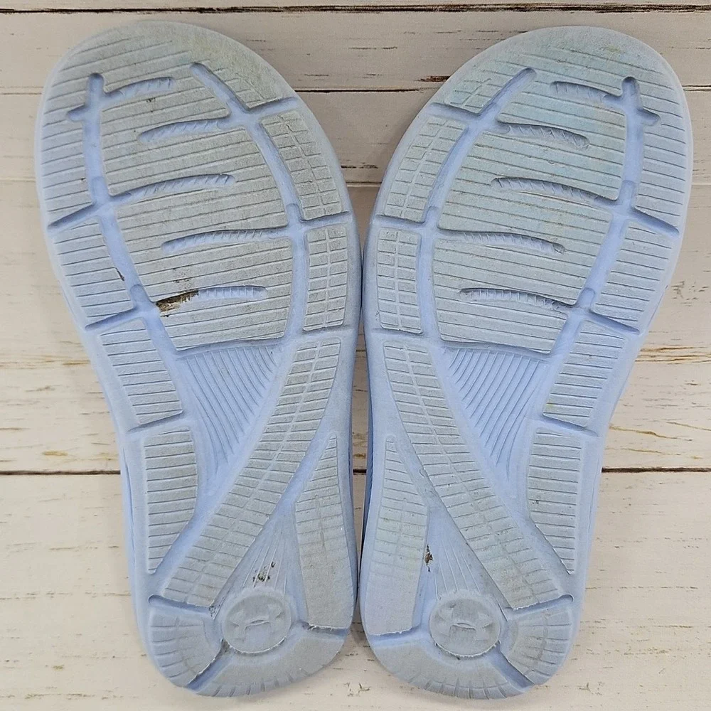 Under Armour Ignite VI Slides Youth Size‎ 2Y Blue Pink Adjustable Strap Sandals